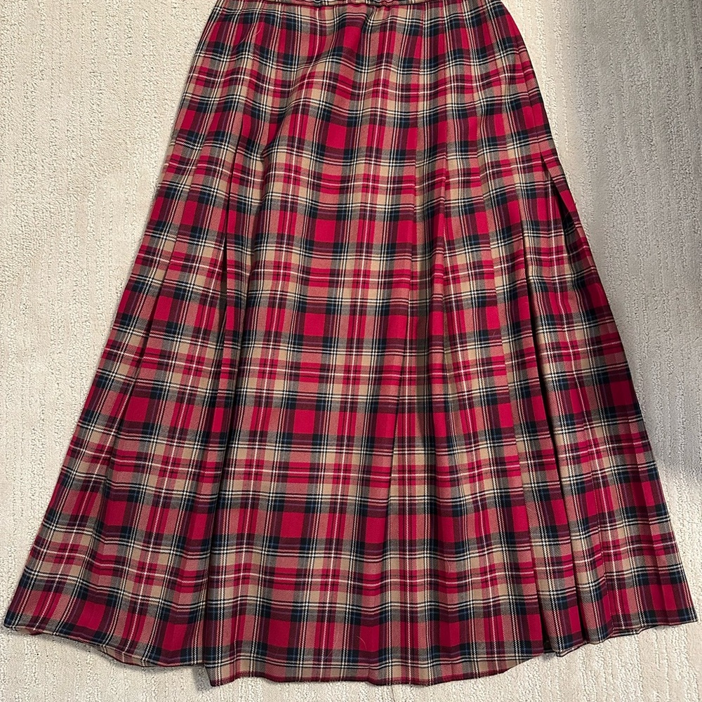 Pendleton Tartan Plaid Pleated Virgin Wool Long Skirt EUC Size 10 Vtg 50-70’s